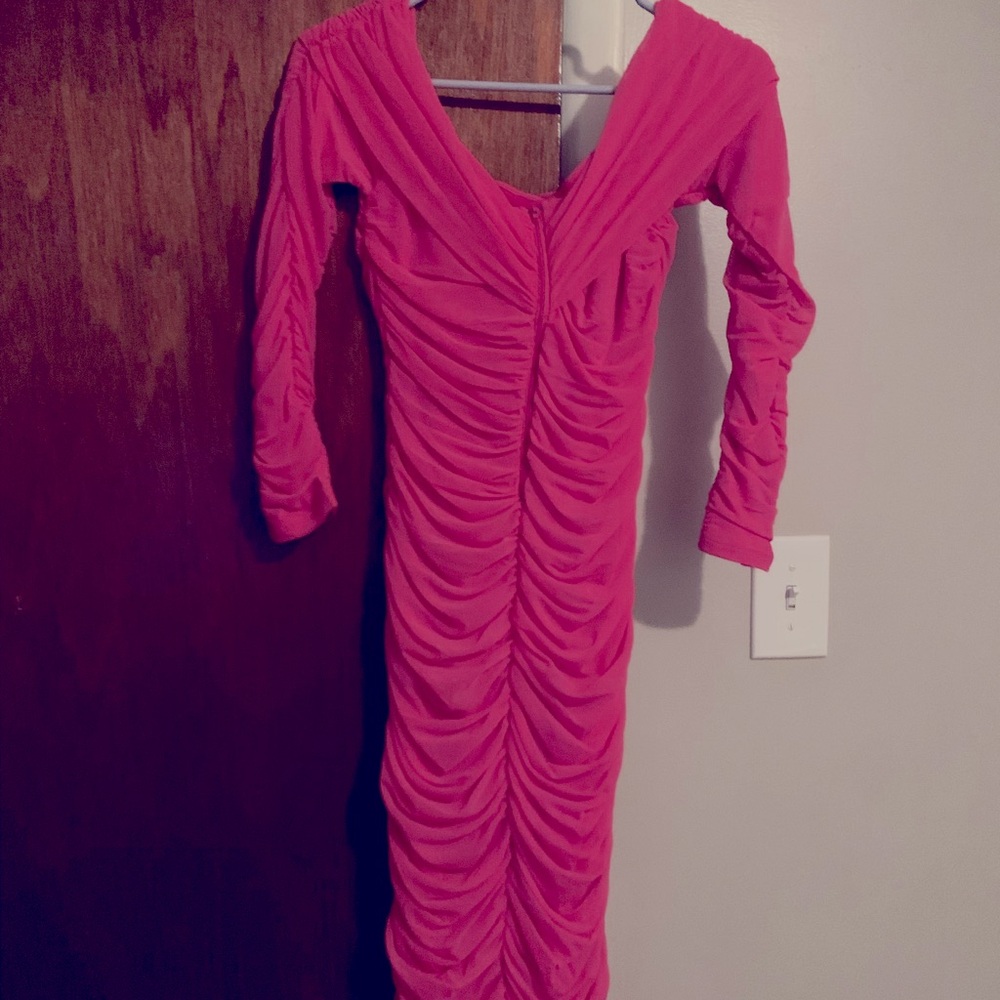 Pink off shoulder dress